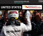 Lewis Hamilton 2016 Birleşik Devletler Grand Prix 2016, sezonun yedinci zaferini kutluyor